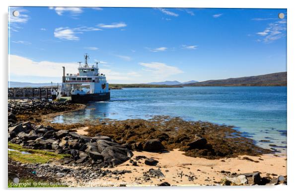 Caledonian MacBrayne Ferry Isle of Uist Scotland Acrylic by Pearl Bucknall