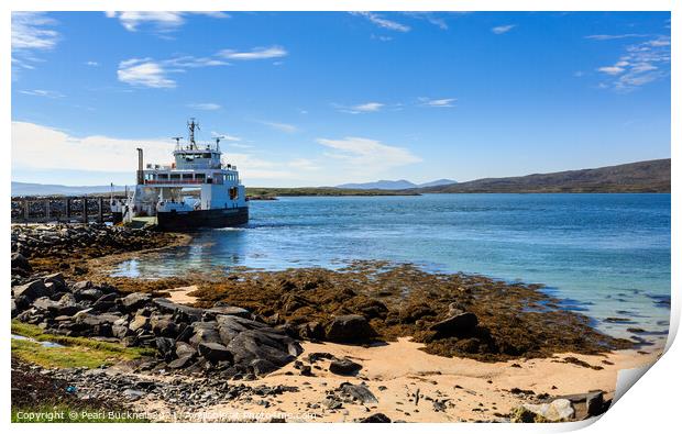 Caledonian MacBrayne Ferry Isle of Uist Scotland Print by Pearl Bucknall