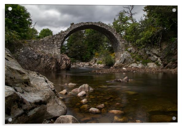 Old Packhorse Bridge, Carrbridge, Cairngorms, Scotland Acrylic by Christopher Stores