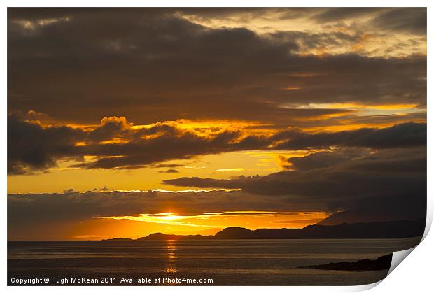 Sunset, Point of Sleat, Isle of Skye, Inner Hebrid Print by Hugh McKean