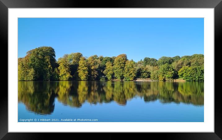 Autumn Reflection Framed Mounted Print by I Hibbert