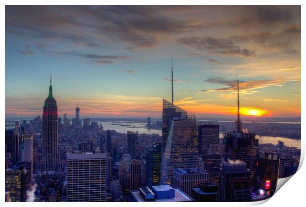 Sunset over New York Print by Christopher Stores