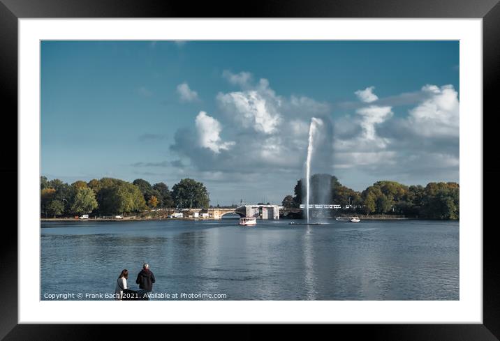 Hamburg Binnenalster lake in the central city, Germany Framed Mounted Print by Frank Bach