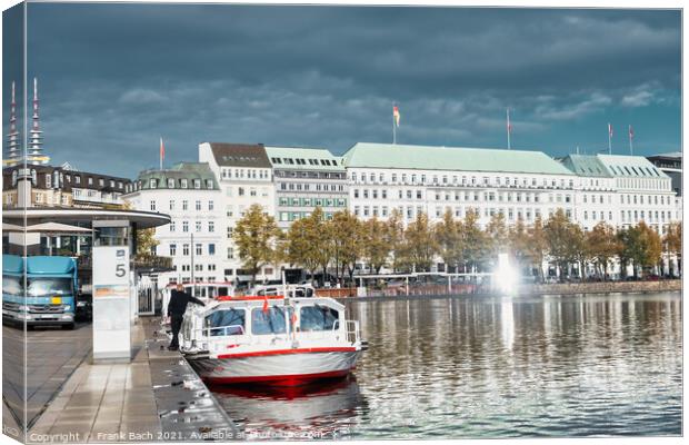 Hamburg Binnenalster lake in the central city, Germany Canvas Print by Frank Bach