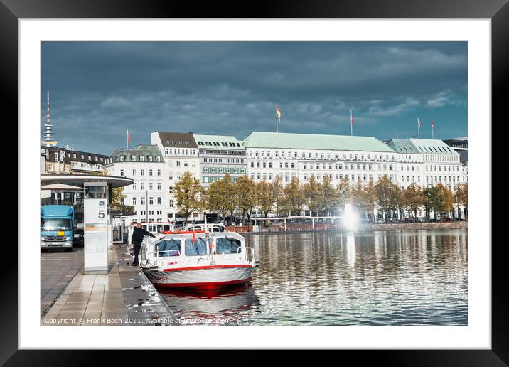 Hamburg Binnenalster lake in the central city, Germany Framed Mounted Print by Frank Bach