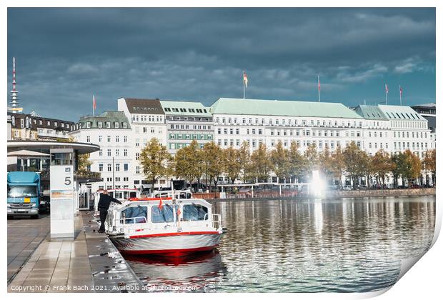 Hamburg Binnenalster lake in the central city, Germany Print by Frank Bach