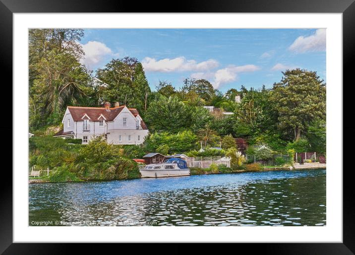Living Beside the River Thames Framed Mounted Print by Ian Lewis