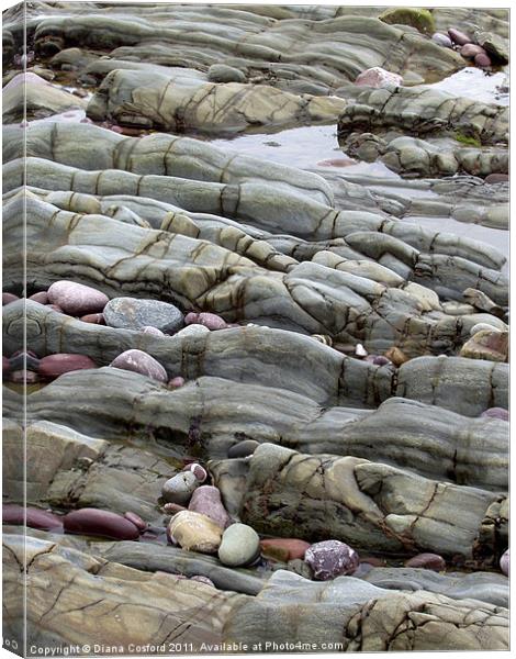 Pembrokeshire Beach Paving Rock Canvas Print by DEE- Diana Cosford