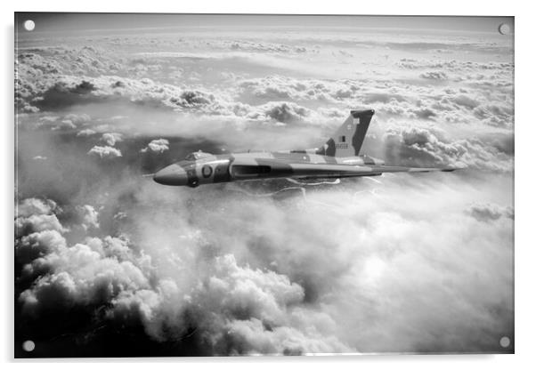 Vulcan In Flight Black and White Acrylic by J Biggadike