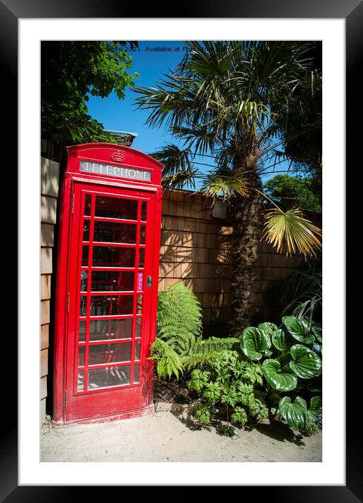  Heligan's telephone box Framed Mounted Print by kathy white