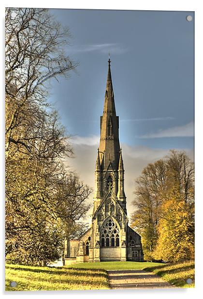 St Mary's Church - Studley Royal Acrylic by Trevor Kersley RIP