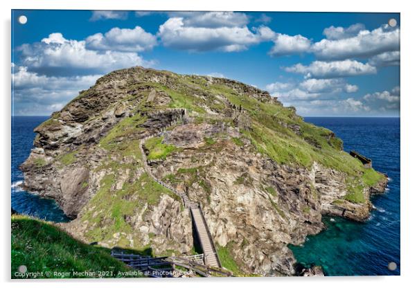 Tintagel Castle: A Breath-taking View Acrylic by Roger Mechan