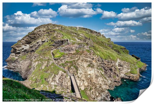 Tintagel Castle: A Breath-taking View Print by Roger Mechan
