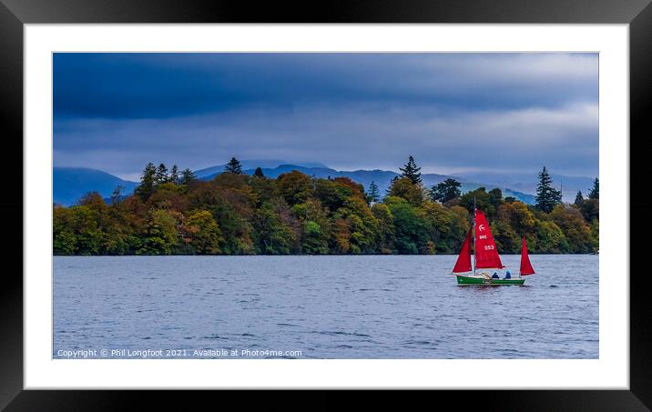 Sailing on Lake Windermere  Framed Mounted Print by Phil Longfoot
