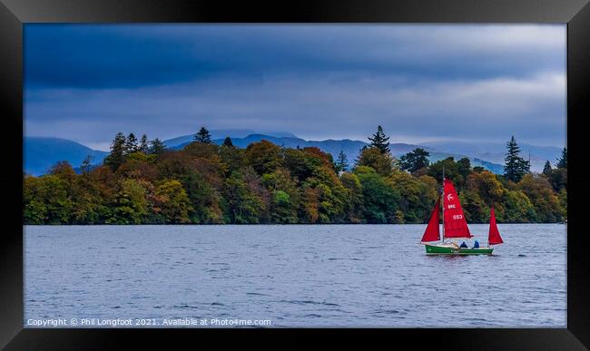Sailing on Lake Windermere  Framed Print by Phil Longfoot