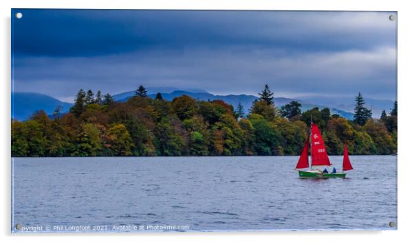 Sailing on Lake Windermere  Acrylic by Phil Longfoot