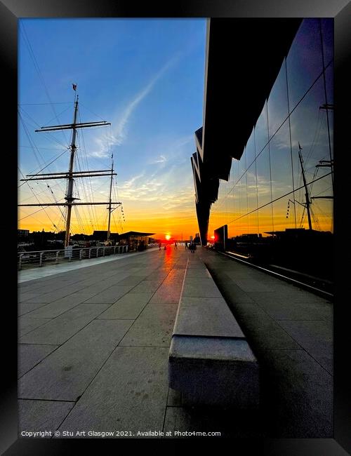 Ships and Sunsets Framed Print by Stu Art Glasgow