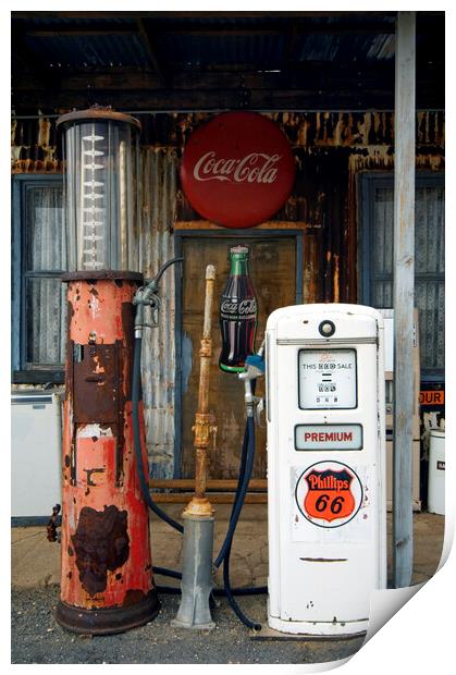 Vintage Gas Pump along Route 66 Print by Arterra 