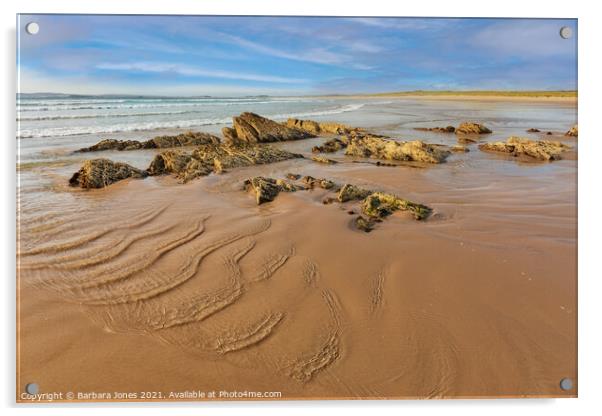 Machrie Beach Evening Light Islay Scotland Acrylic by Barbara Jones