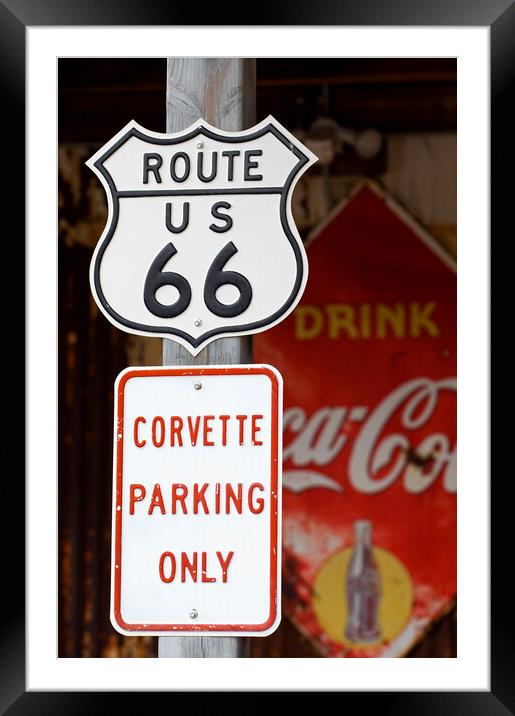 Route 66 Framed Mounted Print by Arterra 