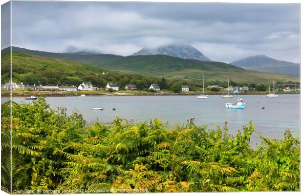 Isle of Jura, Craighouse from the Pier Scotland Canvas Print by Barbara Jones