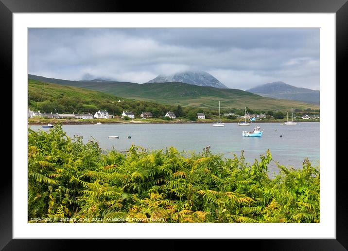 Isle of Jura, Craighouse from the Pier Scotland Framed Mounted Print by Barbara Jones