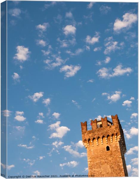 Scaliger Castle Tower in Sirmione Canvas Print by Dietmar Rauscher