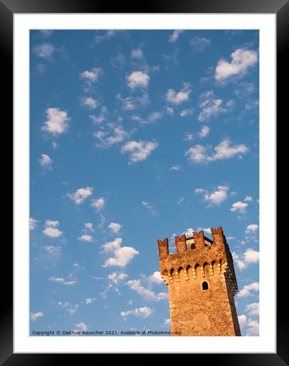 Scaliger Castle Tower in Sirmione Framed Mounted Print by Dietmar Rauscher