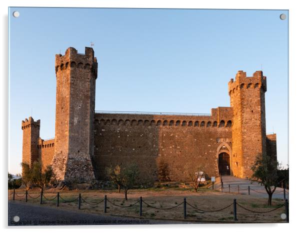 Montalcino Fortress Castle at Sunrise Acrylic by Dietmar Rauscher