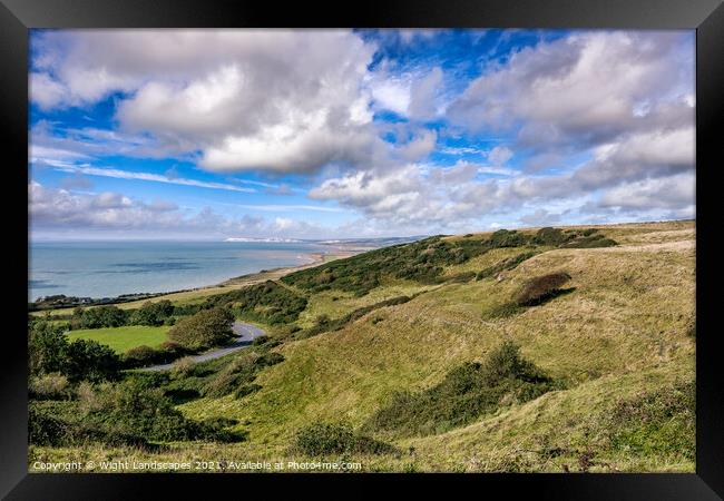 Blackgang Isle Of Wight. Framed Print by Wight Landscapes