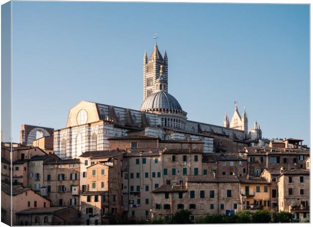 Siena Cathedral Cityscape in Tuscany Canvas Print by Dietmar Rauscher