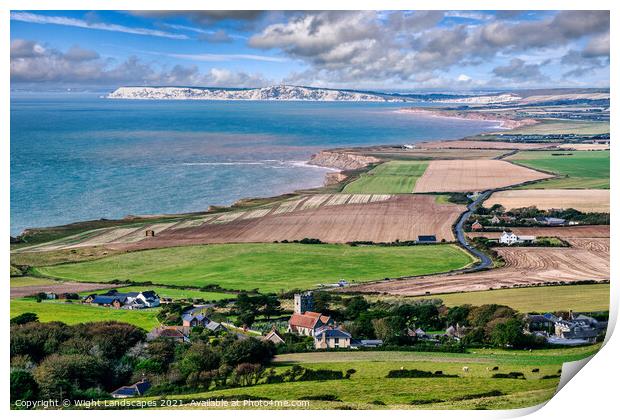 South Wight Viewpoint Print by Wight Landscapes