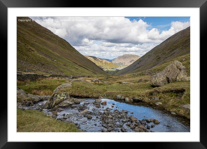 Looking down Kirkstone Pass Framed Mounted Print by Kevin White