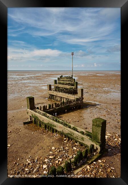 Hunstanton Beach Groynes at Low Tide Framed Print by Graham Prentice