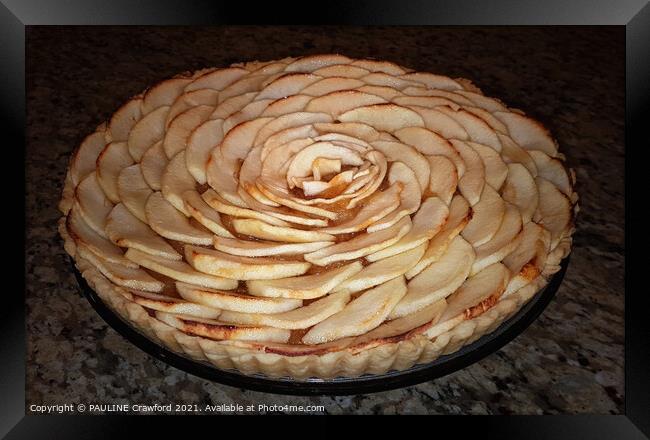 Rose Petal Apple Pie Dessert Bakery Baking Pies Ki Framed Print by PAULINE Crawford