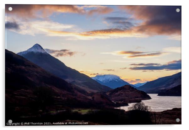 The Majestic Pap of Glencoe and Loch Leven Acrylic by Phill Thornton
