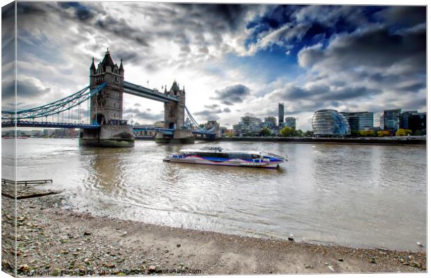 Tower bridge and the River Thames  Canvas Print by Fiona Etkin