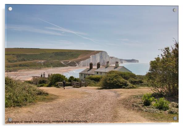 Coastguard Cottages at Seaford Head Acrylic by Gareth Parkes