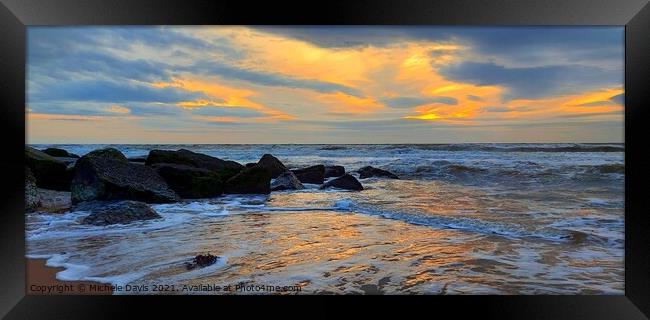 Cleveleys Beach Sunset Framed Print by Michele Davis