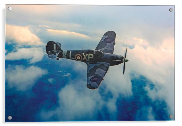 Hawker Hurricane Above The Clouds Acrylic by Chris Lord