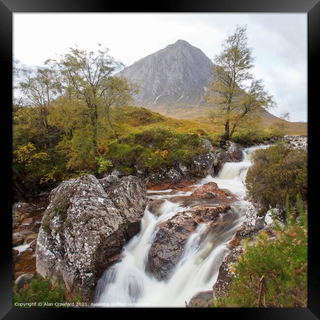 Buachaille Etive Mor at Glencoe in Scotland Framed Print by Alan Crawford