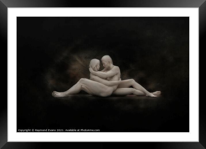 Naked Lovers Framed Mounted Print by Raymond Evans