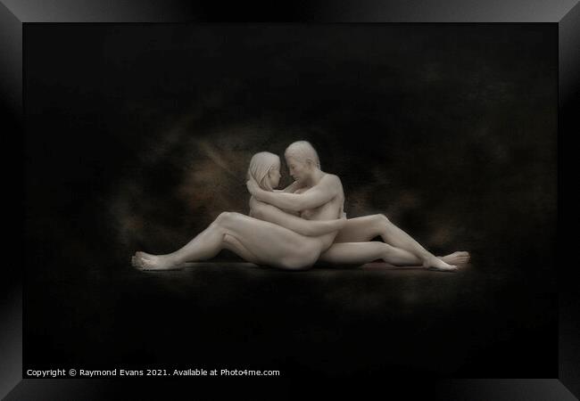Naked Lovers Framed Print by Raymond Evans