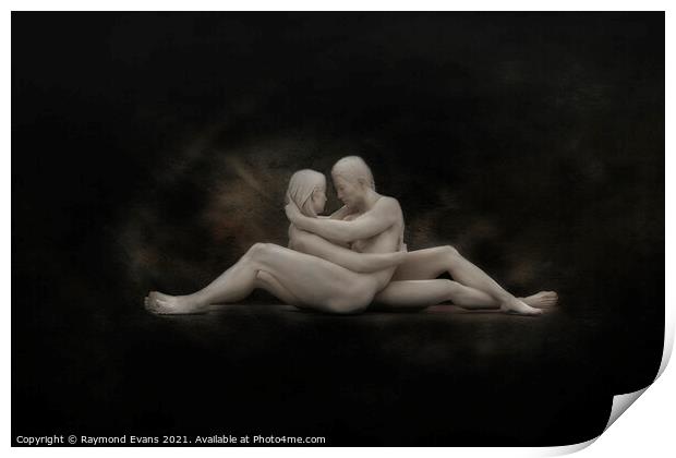 Naked Lovers Print by Raymond Evans