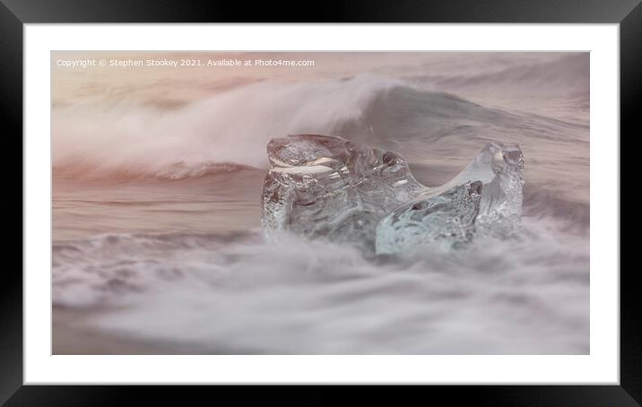 Diamond Beach Sunrise Gem Framed Mounted Print by Stephen Stookey