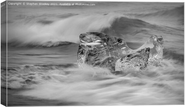 Diamond in the Surf - Iceland Canvas Print by Stephen Stookey