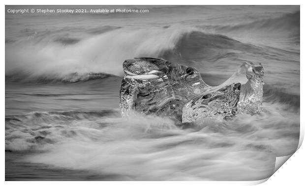 Diamond in the Surf - Iceland Print by Stephen Stookey