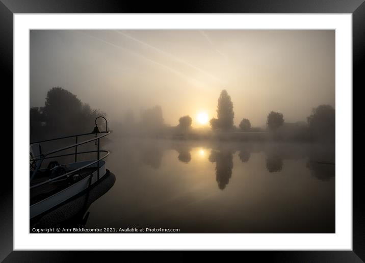 A misty sunrise Framed Mounted Print by Ann Biddlecombe