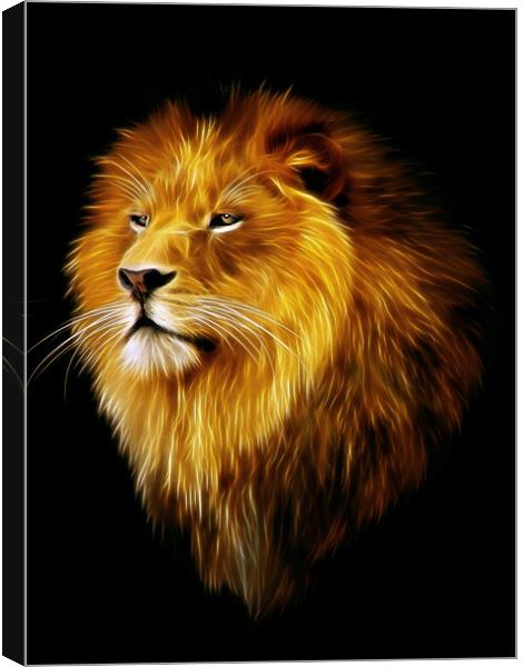 Aslan, lion fractal art Canvas Print by Julie Hoddinott