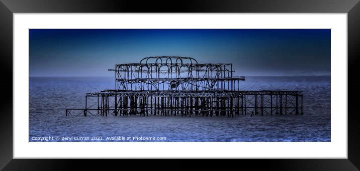Enchanting Blue Glow.west Pier Brighton  Framed Mounted Print by Beryl Curran